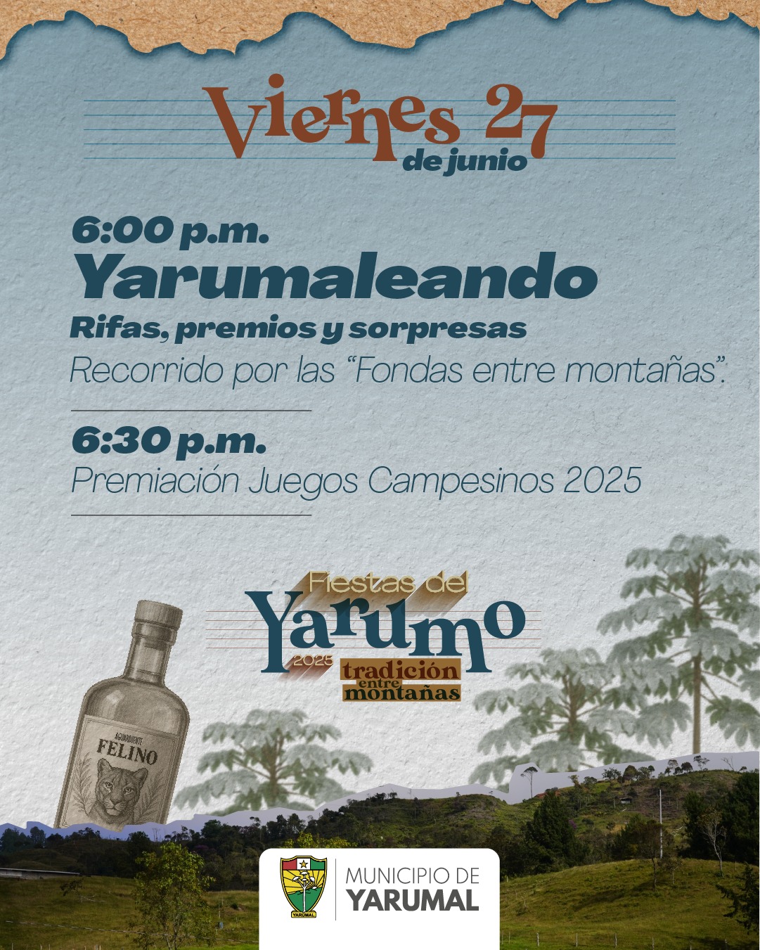 Fiestas del Yarumo 2025 - Viernes 27 