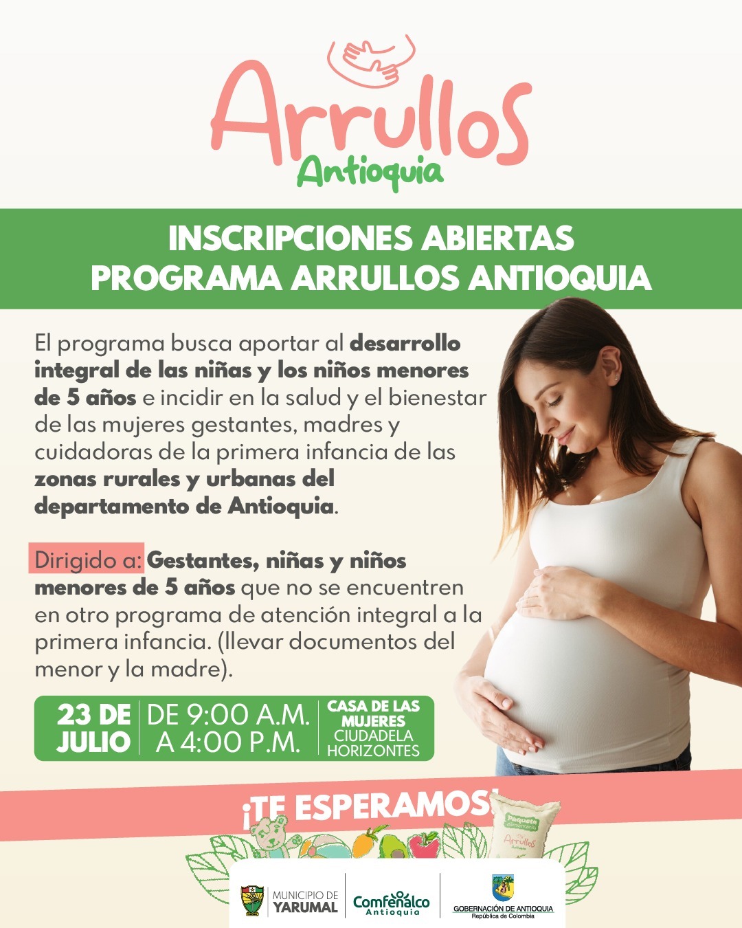 Inscripciones programa arrullos Antioquia