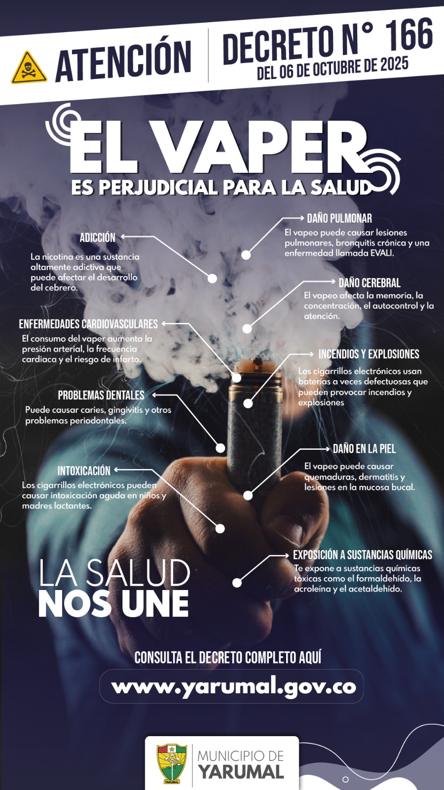 Imagen destacada de 🚫 Decreto 166: Yarumal protege a la niñez y juventud frente al consumo de tabaco