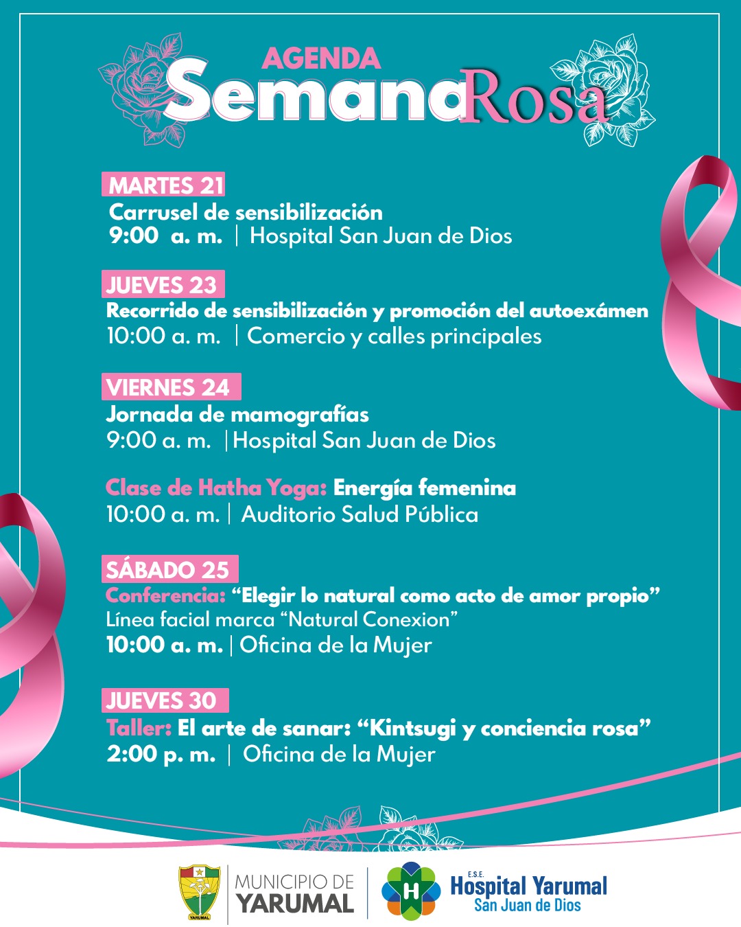 🎀 ¡Llegó la Semana Rosa a Yarumal!