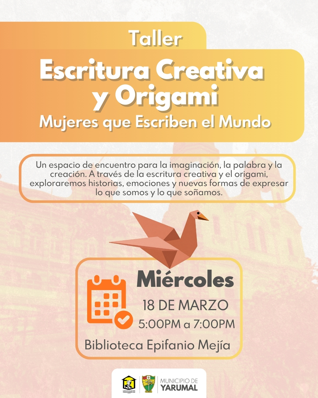 Imagen del evento Taller de Escritura Creativa y Origami
