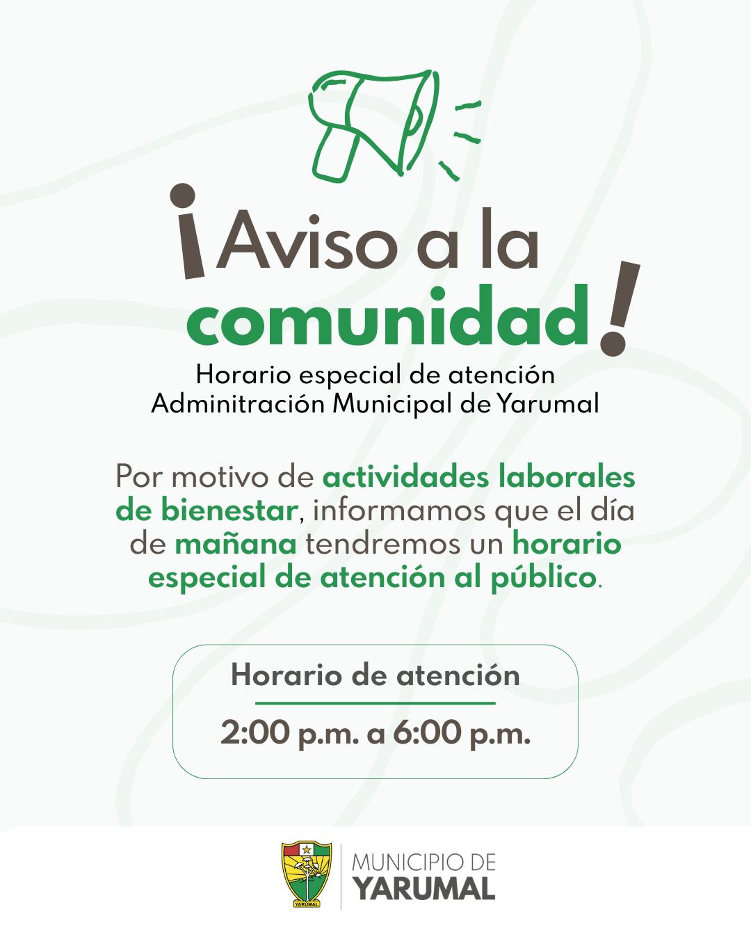 Imagen destacada de Administración Municipal de Yarumal tendrá horario especial de atención al público