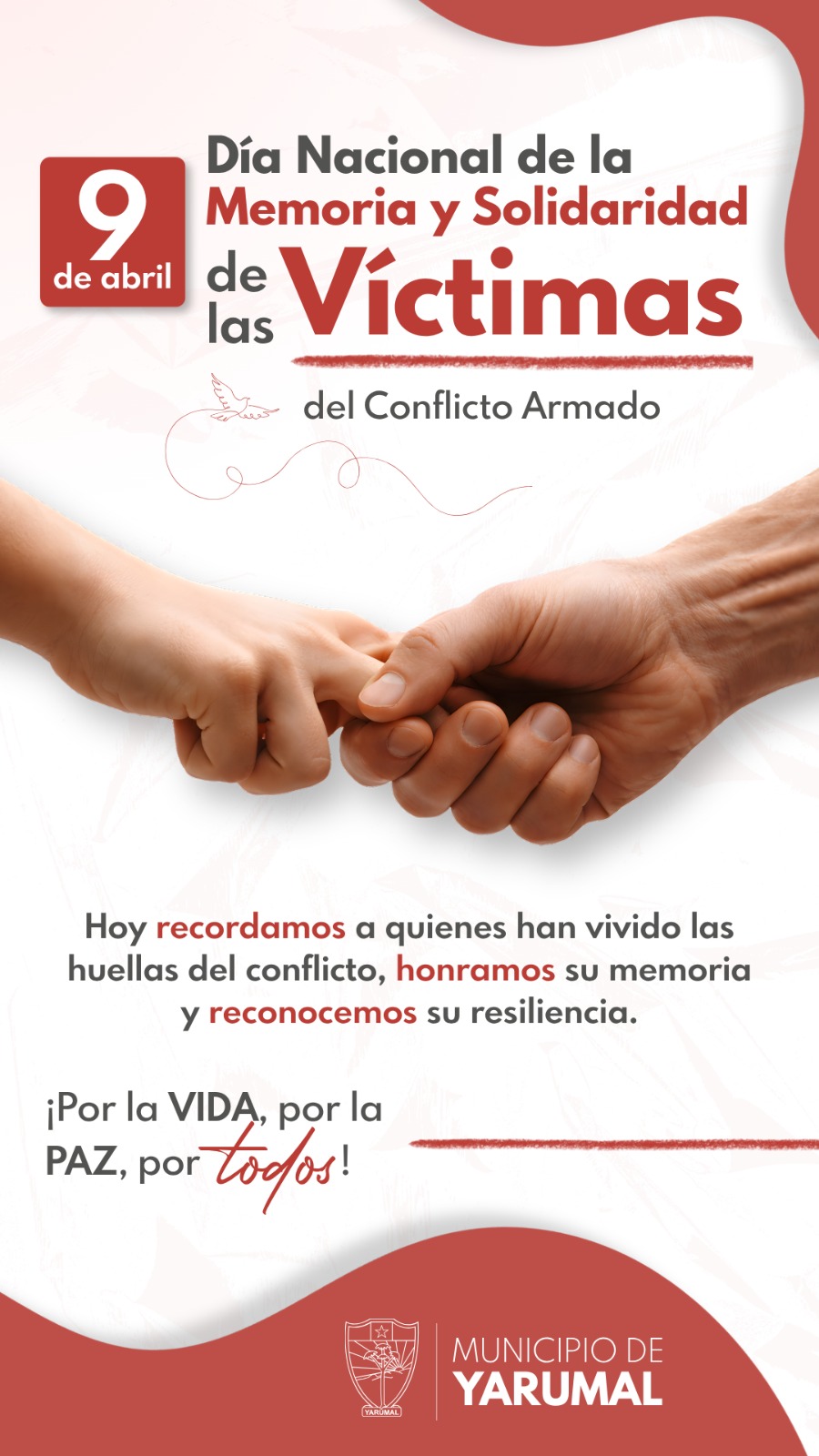 Imagen destacada de 9 de abril: Yarumal se une al Día Nacional de la Memoria y Solidaridad con las Víctimas del Conflicto Armado
