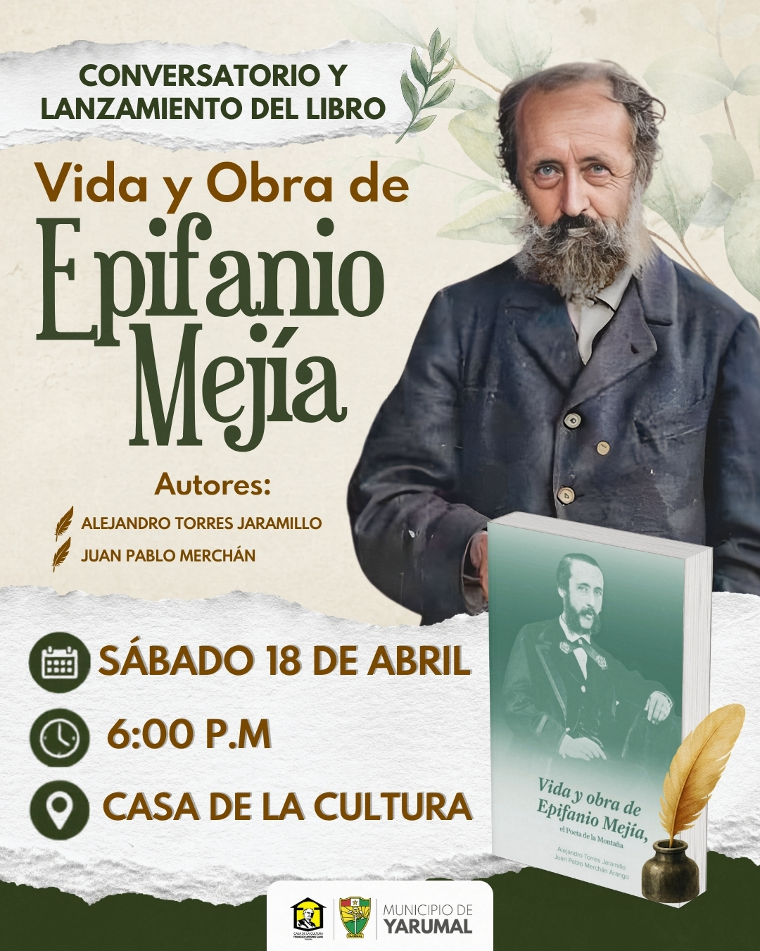 Imagen del evento Conversatorio y lanzamiento del libro vida y obra de Epifanio Mejía