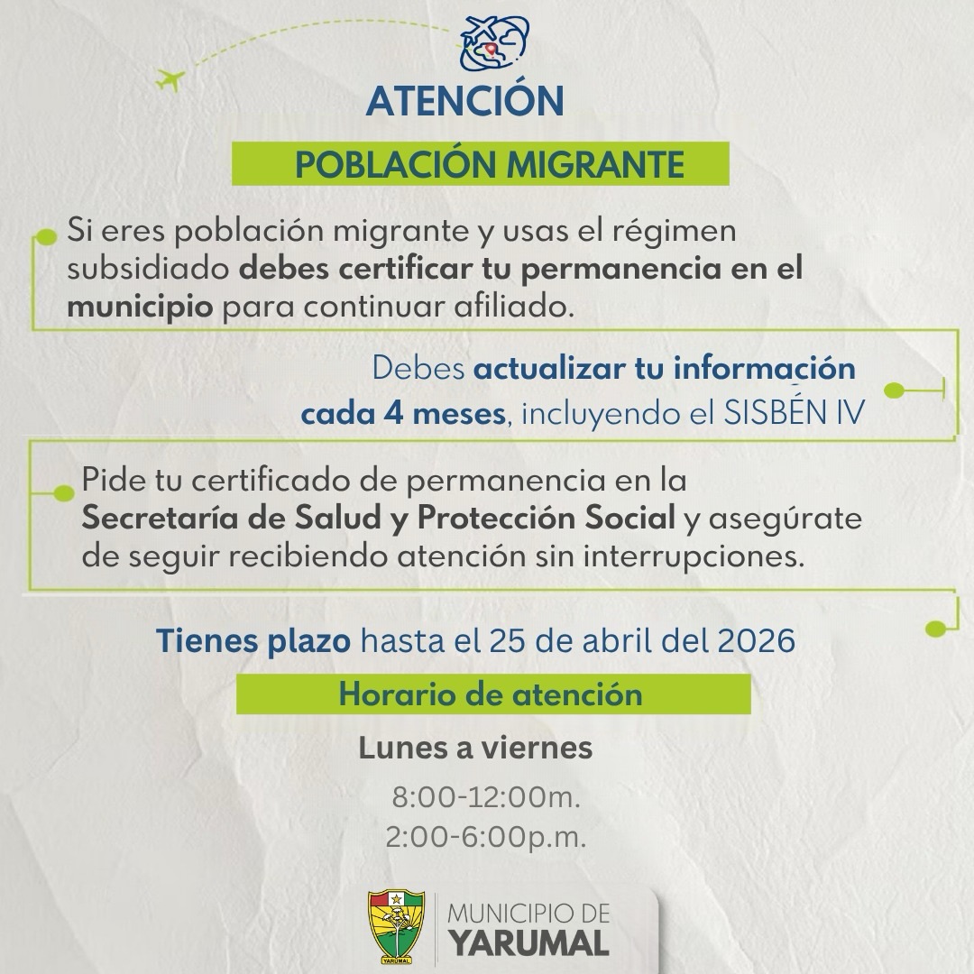 Imagen destacada de Yarumal reactiva el proceso de certificación de permanencia para población migrante en situación regular