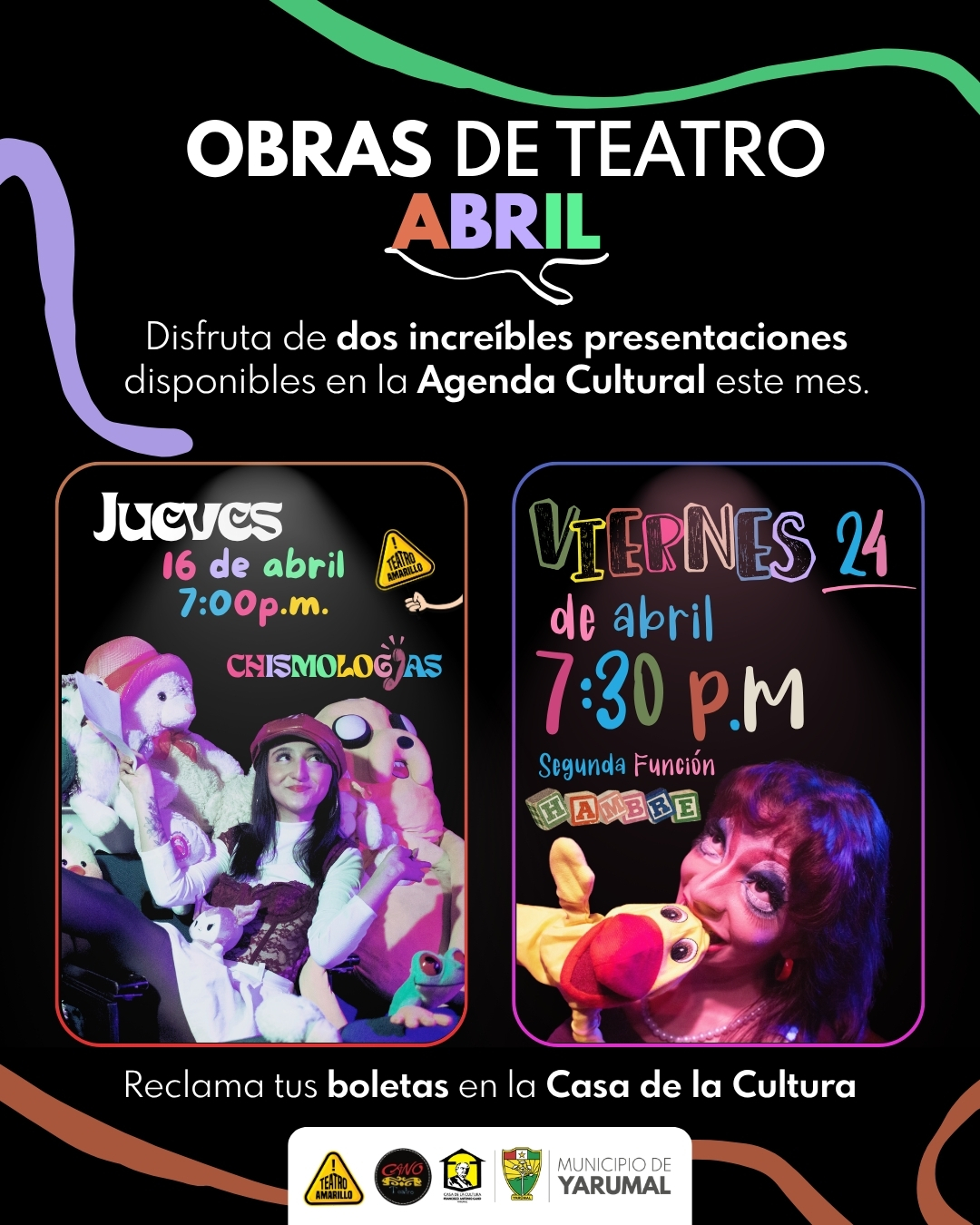 Imagen del evento Obras de teatro mes de abril