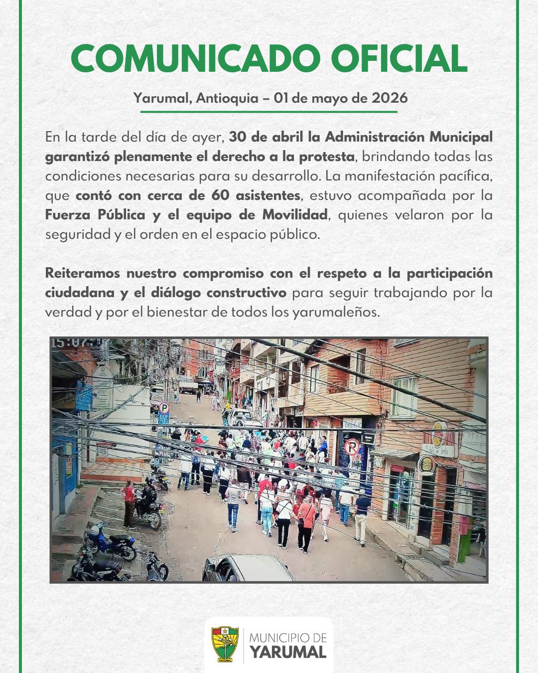 Imagen destacada de Comunicado Oficial  01 de Mayo 2026