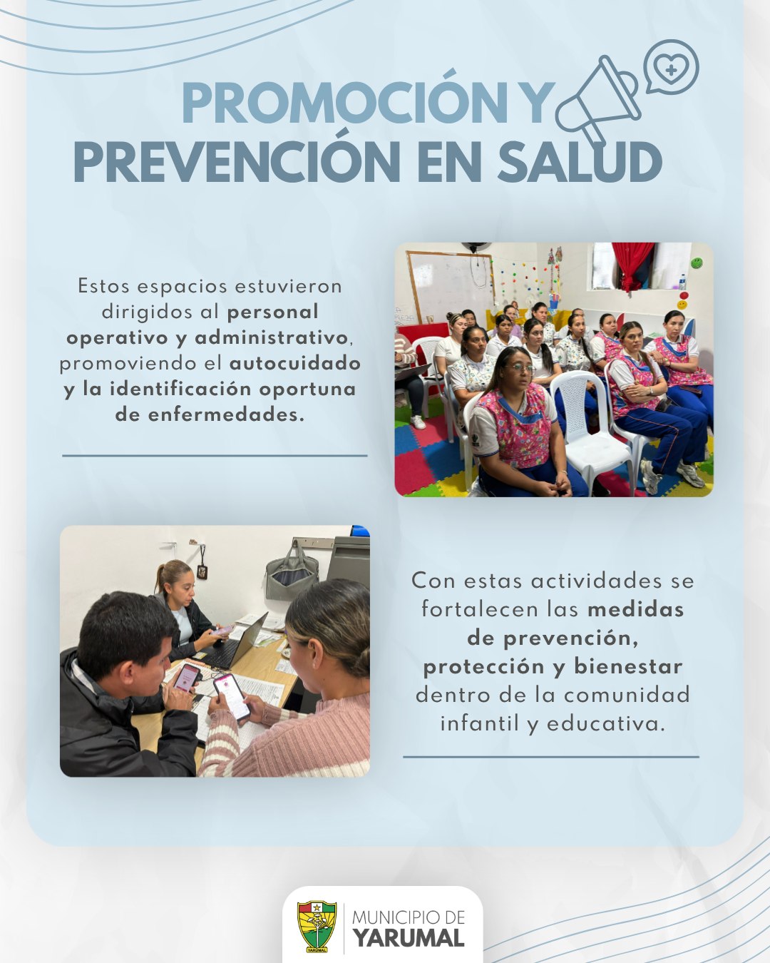 Imagen destacada de 🩺✨ ¡Cuidando a quienes cuidan! Secretaría de Salud fortalece la prevención en el Hogar Infantil Saltarines 💙🧸