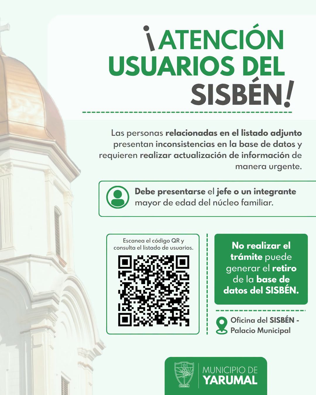 Imagen destacada de ⚠️ ¡Atención usuarios del Sisbén en Yarumal! 📄✅