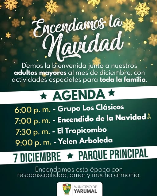 Encendamos la navidad en nuestro municipio, al compás de un concierto especial para todos y todas.