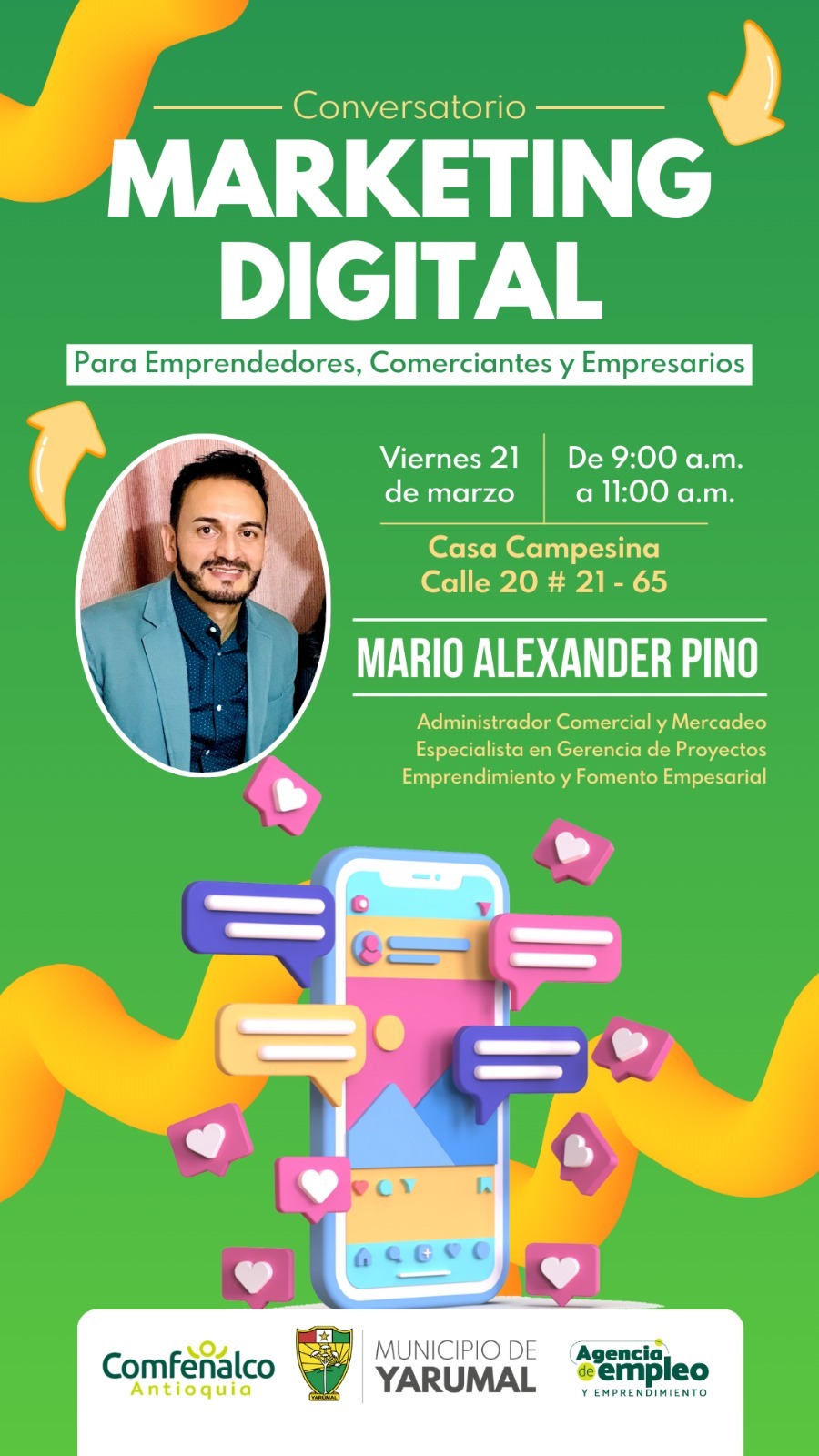 Conversatorio de marketing digital para emprendedores, comerciantes y empresarios