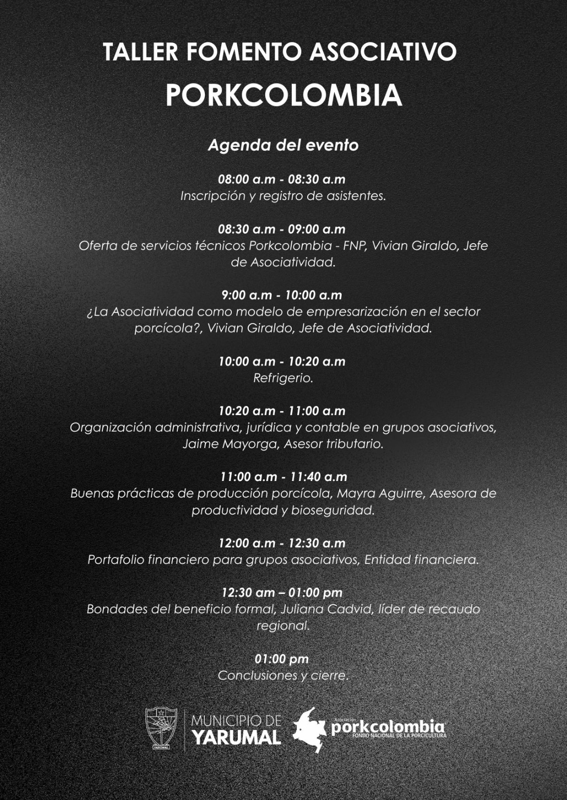Taller de fomento asociativo PORKCOLOMBIA